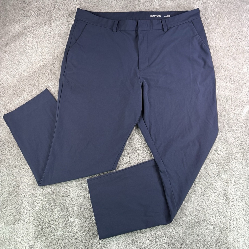 G/FORE Golf Pants Mens 38x28 Navy Stretch Performance Tapered Flat Front
